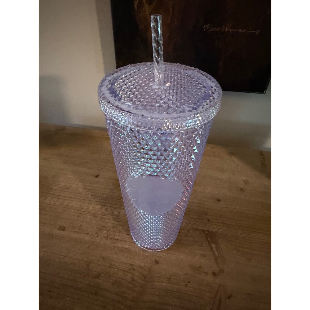 Starbucks‎ Iridescent Lavender Lilac Studded Venti Tumbler 24oz Cold Cup New